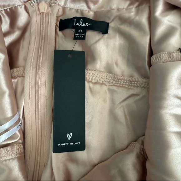 Lulu's Pink Ruched Wrap Gown with V-Neck - Picture 16 of 16